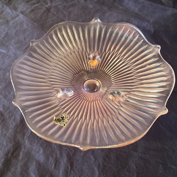 Vintage Fenton Iridescent Glass Tri Footed Dish - Picture 7 of 9